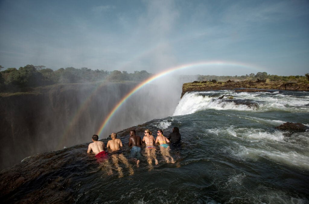 Image courtesy of Zambia Tourism of Devil's Pool Victoria Falls | luxury African safari tour operator Planet Africa Safaris | Blog on things to do at Victoria Falls