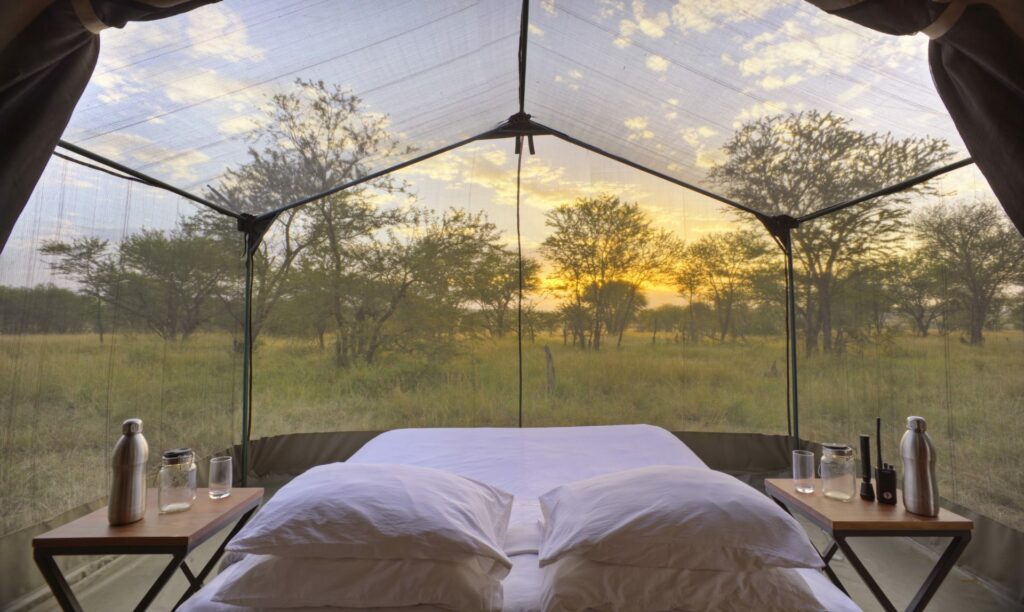 Image showing the mesh tents of Olakira Migration Camp in the Serengeti. Guests enjoy front row seats to the Great Migration between June and November yearly | Planet Africa Safaris/True Africa | Blog | Asilia Africa